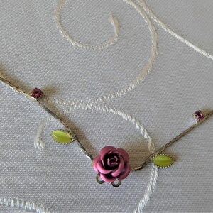 Halskette mit Rose, kurze Halskette Bild 2