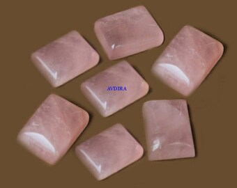 AAA Rose Quartz Rectangle Cabochon Size 3x5mm To 20x30mm Natural Rose Quartz Rectangle Cabochon Calibrated loose Gemstone Making Jewellery