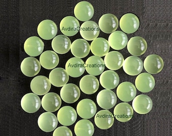 AAA Prehnite Cabochon rotondo Dimensioni da 3X3MM a 15X15MM Prehnite naturale Cabochon rotondo con pietre preziose sciolte Creazione di gioielli Lotto all'ingrosso