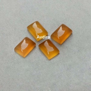 AAA Mango Chalcedon Rechteck Cabochon Größe 4x6mm bis 20x30MM Natur gelb Chalcedon Rechteck Cabochon Rahmen Lose Edelstein
