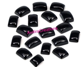 AAA Black Onyx Cushion Cabochon Size 3X5mm To 20X30mm Natural Black Onyx Cushion Cabochon flat back calibrated loose Gemstone Wholesale Lot