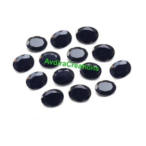 AAA Black Onyx Oval Faceted Cut Size 3x5mm To 20x30mm Natural Black Onyx Oval Cut Faceted Loose Gemstone Making For Jewellery