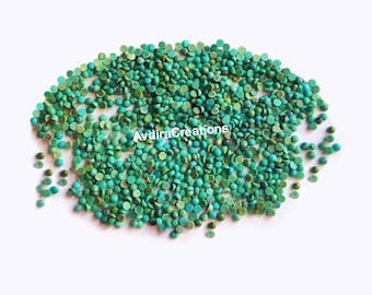 AAA Tibetan Turquoise Round Cabochon 1mm-1.25mm-1.50mm-2mm-2.50mm Natural Tibetan Turquoise Round Flatback Cabochon Loose Gemstone Wholesale