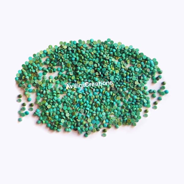 AAA Tibetan Turquoise Round Cabochon 1mm-1.25mm-1.50mm-2mm-2.50mm Natural Tibetan Turquoise Round Flatback Cabochon Loose Gemstone Wholesale