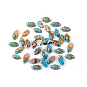 Natural Oyster Copper Turquoise Marquise Cabochon Size 3X6MM-15X30MM Oyster Copper Turquoise Marquise Cabochon Loose Gemstone Wholesale