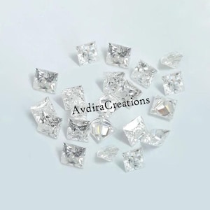 AAA Moissanite White D Color Square Princess Cut Faceted Size 6X6MM To 10X10MM Loose Gemstone Jewelry Making Wholesale Lot