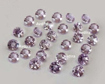 AAA Pink Amethyst Round Cut Faceted Size 2X2MM To 7X7MM Natural Pink Amethyst Round FacetedCut Loose Gemstone For Making Jewellery Wholesale