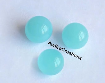 AAA Aqua Chalcedony Round Smooth Balls 3X3mm To 15X15mm Natural aqua chalcedony Sphere Balls Cabochon Loose Gemstone  Jewelry Making