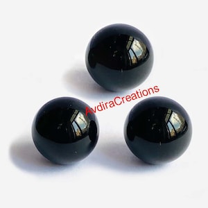 Natural Black Onyx Smooth Balls Size 3X3mm To 15X15mm Black Onyx Sphere Calibrated Loose Gemstone