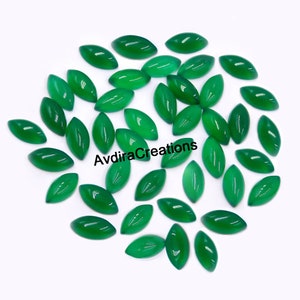 AAA Natural Verde Onyx Marquise Cabochon Tamaño 3X6MM a 15X30MM Verde Onyx Marquise Flat back Cabochon Piedra preciosa suelta Lote al por mayor