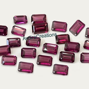 AAA Pink Rhodolite Garnet Octagon Faceted Cut Size 3X5MM To 10X12MM Natural Rhodolite Garnet Octagon Cut Loose Gemstone Wholesale Lot
