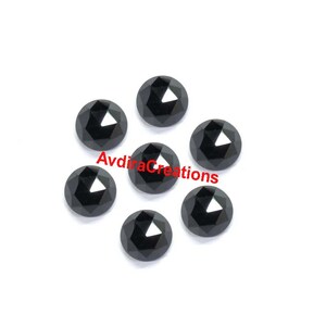AAA Black Onyx Round Rose Cut Size 2x2mm To 20x20mm Natural Black Onyx Round Rose Cut flat back calibrated loose Gemstone Making jewellery