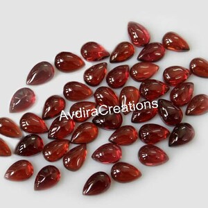 AAA Red Garnet Pear Cabochon Size 3X5MM To 10X14MM Natural Red Garnet Pear Cabochon Loose Gemstone Jewelry Making Wholesale Lot