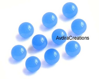 AAA Blue Chalcedony Round Balls Cabochon Size 3X3MM To 15X15MM Natural Blue Chalcedony Round Balls Loose Gemstone For Making Jewellery