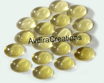 Natural AAA Lemon Quartz Oval Cabochon 3X5MM To 10X14MM Lemon Quartz Oval Flatback Cabochon Loose Gemstone Jewelry Making Wholesale Lot