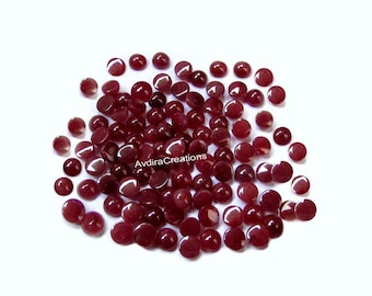 Cabujón redondo de rubí natural de 2 x 2 mm a 6 x 6 mm, cabujón redondo de rubí rojo, piedras preciosas sueltas, fabricación de joyas, lote al por mayor