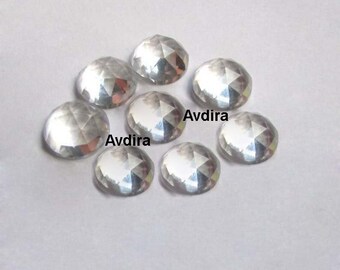 AAA Bergkristall Rund Rosenschliff Größe 3x3mm Bis 20x20mm Naturkristall Quarz Rund Rosenschliff Halbedelstein lose Edelstein