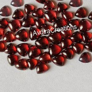 AAA Red Garnet Trillion Cabochon Size 2X4MM To 5X10MM Natural Red Garnet Trillion Flat Back Cabochon loose Gemstone Wholesale Lot