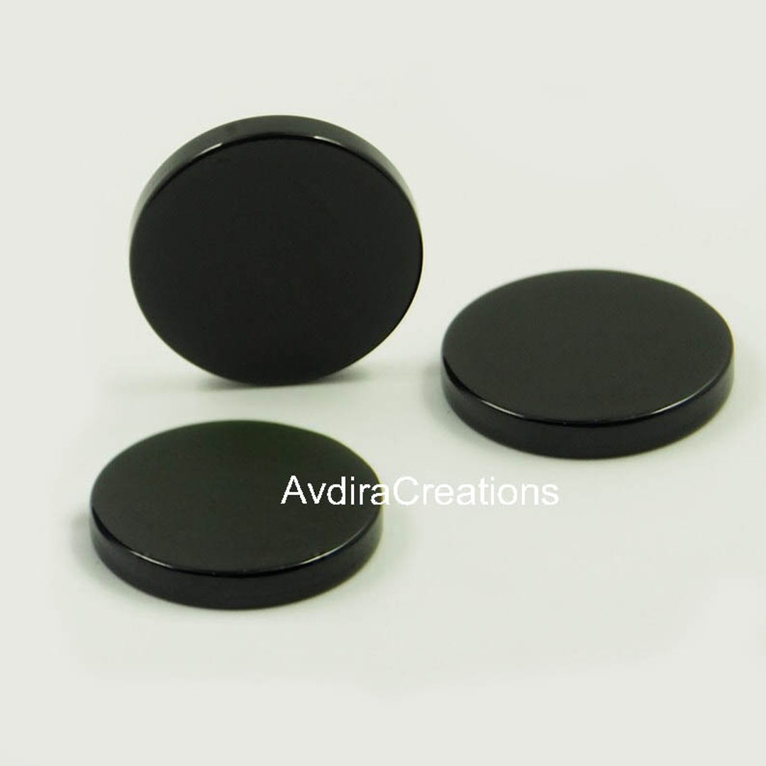 Natural Black Onyx Round Coin Shape Size 5X5MM to 25X25MM Both Side ...