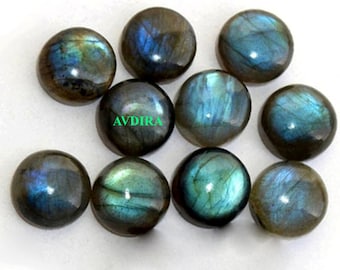 AAA Natural Labradorite Round Cabochon Blue Flashy Size 3X3MM-20X20MM Loose Gemstone for jewelry