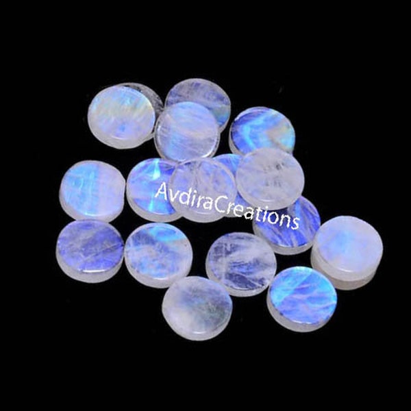 Natural Rainbow Moonstone Round Coin Shape Size 6X6MM To 20X20MM Both Side Flat Disc Calibrated Gemstone Jewelry Making Wholesale Lot