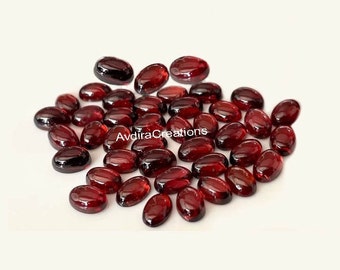 AAA Red Garnet Oval Cabochon Size 3X5MM To 15X20MM Natural Red Garnet Oval Cabochon Loose Gemstone Jewelry Making Wholesale Lot