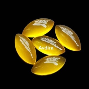 AAA Mango Chalcedon Marquise Form Cabochon Größe 3X6mm bis 15x30MM Natur gelb Chalcedon Marquise Cabochon kalibriert Größe LooseGemstone