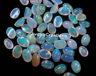 Natural Ethiopian Welo Fire Opal Oval Cabochon – AAA Grade 10x8mm Loose Gemstone (Unbranded)