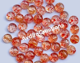 AAA Sunstone Round Cabochon Size 3X3mm To 15X15 Natural Sunstone Round Cabochon loose Gemstone Wholesale lot