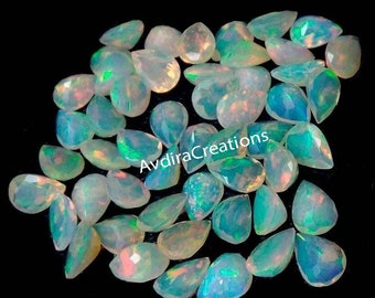 AAA Welo Etiopski wielokolorowy opal ognisty gruszka szlifowana fasetowana rozmiar 3 x 5 mm do 8 x 10 mm naturalny etiopski opal gruszka szlifowana fasetowana luźny kamień szlachetny hurtowo