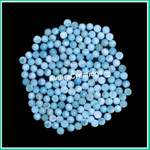AAA+ Larimar Round Cabochon Size 3X3MM To 15X15MM Natural Larimar Round Flat back Cabochon Calibrated Size Loose Gemstone Wholesale Lot