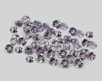 AAA Pink Amethyst Round Cut Faceted Size 2X2MM To 10X10MM Natural Pink Amethyst Round Cut Loose Gemstone Jewelry Making Wholesale Lot