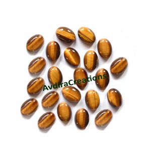 Natural Tiger&#39;s Eye Oval Cabochon Size 3X5MM To 20X30MM AAA Tiger Eye Oval Flat back Cabochon Loose Gemstone Jewelry Making Wholesale Lot