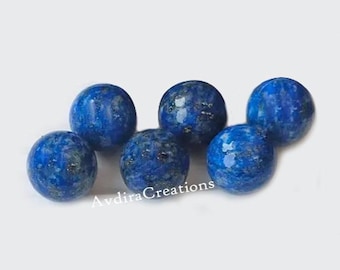 AAA Lapis Lazuli Round Smooth Balls Size 3X3mm To 15x15mm Natural Blue Lapis Lazuli Sphere Cabochon Calibrated Loose Gemstone Jewelry Making
