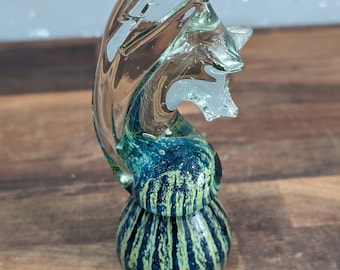 Vintage MDINA Art Glass Sea Horse Paperweight Ornament