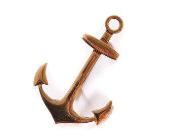 Brosche Anstecker Anker maritim Anstecknadel gold silber dark