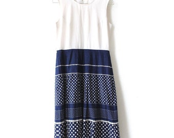 Vintage dress Maritim dot size size S dots blue white iron-free vintage dress polka dots dots dotted dots sleeveless 60s 70s 70s