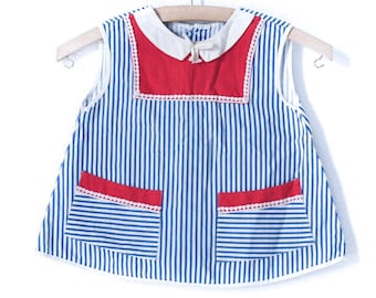 Vintage Kids Dress Gr. 92/98 Baby 70s maritime sailor's dress 80s sailor dress baby dress girl blue sailor Waldorf carnival