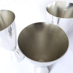 3x GDR ice cream sundae Sonnau silver vintage 70s cup goblet mid century space age iced coffee cup cocktail cup image 8