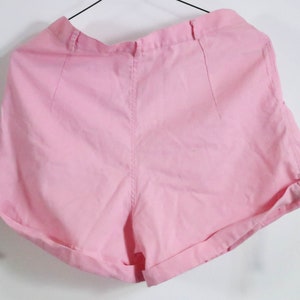 Short Vintage DDR Shorts 90s XS Pink 90s Pink Summer Pants 100% Coton Taille Haute Mom Style image 5