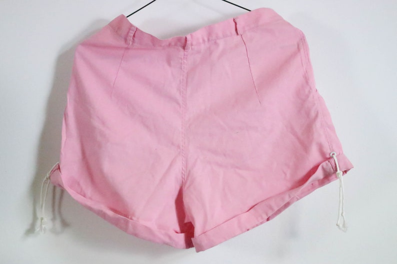 Short Vintage DDR Shorts 90s XS Pink 90s Pink Summer Pants 100% Coton Taille Haute Mom Style image 5