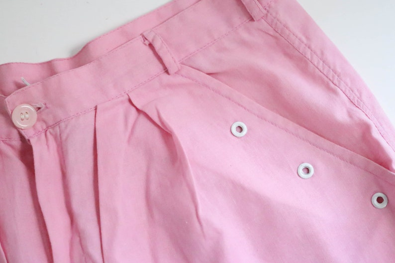 Short Vintage DDR Shorts 90s XS Pink 90s Pink Summer Pants 100% Coton Taille Haute Mom Style image 4