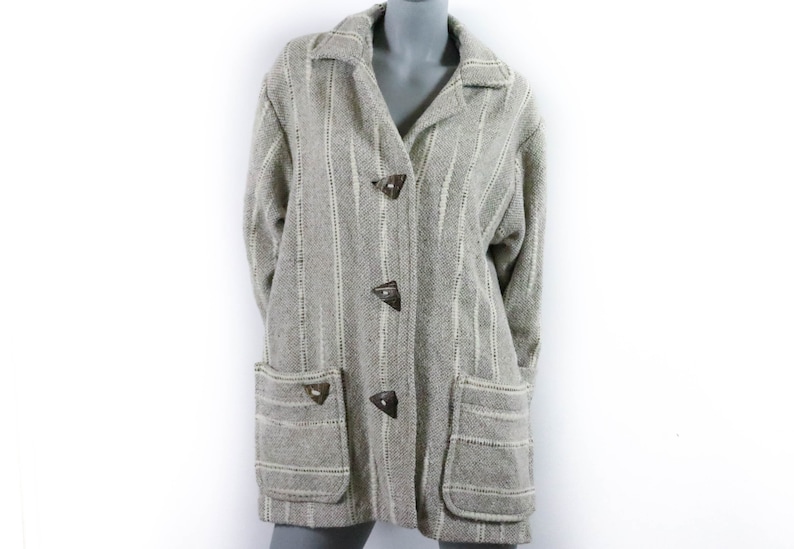 Manteau vintage M/L manteau d'hiver surdimensionné manteau beige femme veste d'hiver laine marron 70 s 70 s manteau d'hiver trench manteau parka laine manteau image 1