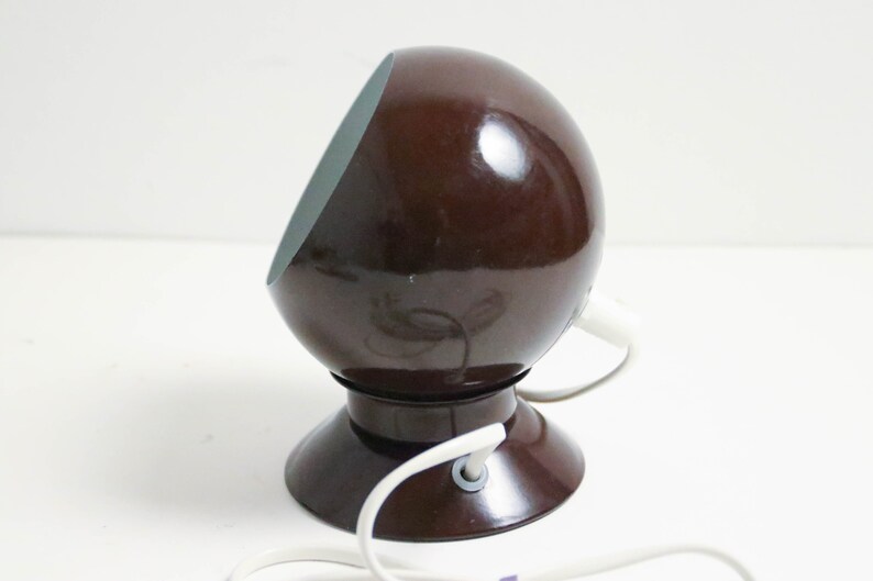 Vintage Ball Lamp Minispot Magnet Spotlight 70s Retro Denmark Wall Lamp 60s Mid Century 60s 70s Industrial Factory brown image 2