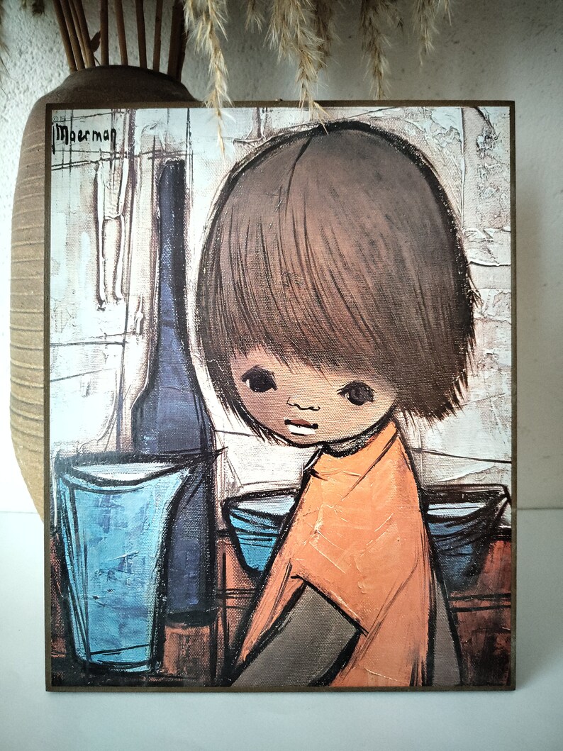 60s art print Jaklien Moerman picture poster print children's room children's pictures big eyes googly eyes boy girl 60s vintage mid century image 3