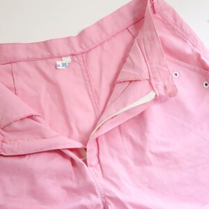 Short Vintage DDR Shorts 90s XS Pink 90s Pink Summer Pants 100% Coton Taille Haute Mom Style image 3