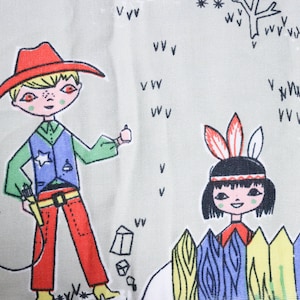 120 x 200 cm tessuto vintage metri ponticello tessuto per cowboy indiano bambini cuscini tende da cucire anni 70 70s patchwork 1970s 60s 60 s