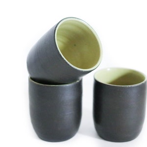 Vintage ceramic mug set of 3 ceramic mugs stoneware 60s 70s studio ceramic glaze mid century Danish cup drinking mug coffee mug