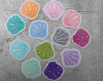 small shell patch/application sea creature underwater world color selection school enrollment school cone