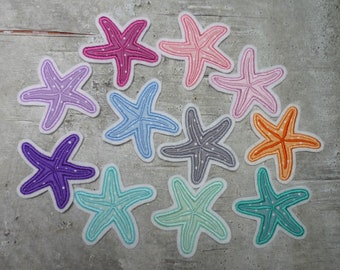 small starfish patch/application sea creature underwater world color selection school enrollment school cone